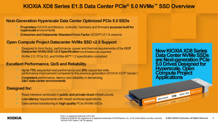 Kioxia Xd E S Edsff Ssds Launched At Ocp Summit Servethehome