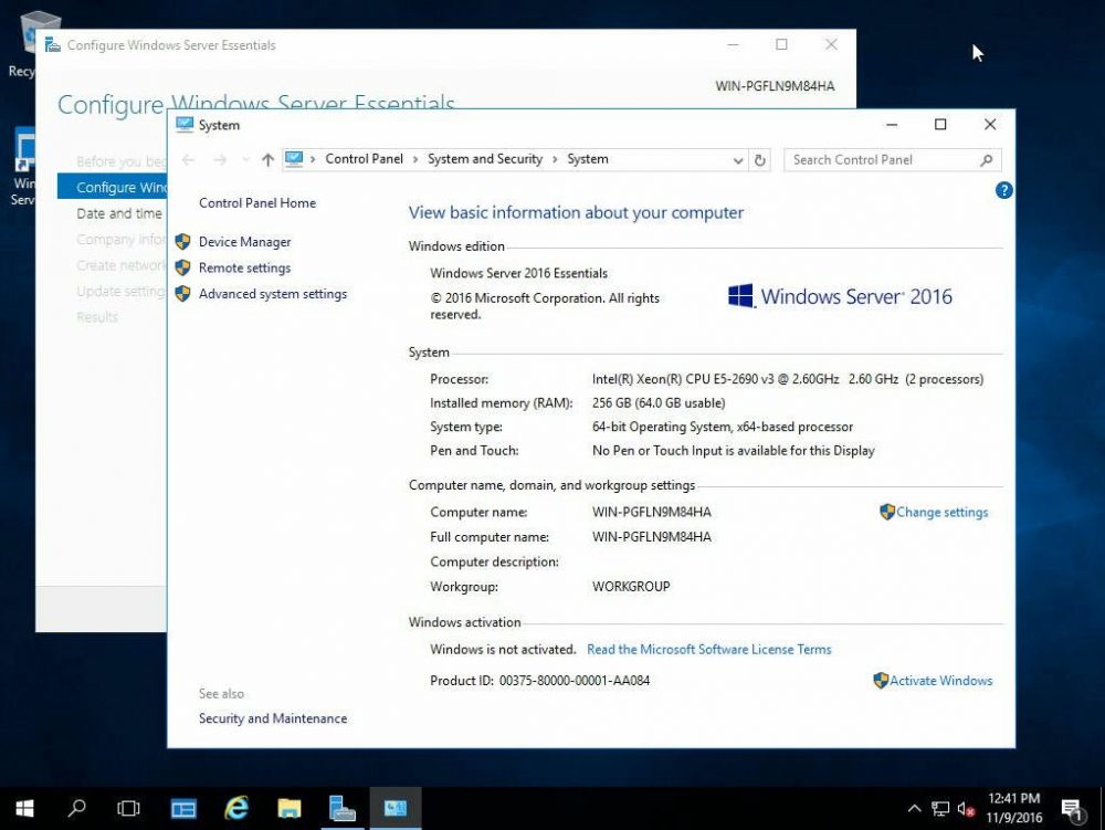 Windows server 2016 essentials настройка