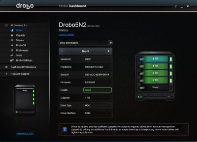 drobo dashboard not responding