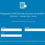 Dell EMC PowerEdge R740xd IDRAC Log In Screen