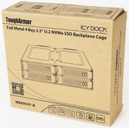 Icy Dock ToughArmor MB699VP B 4 Bay U2 NVMe Hot Swap Enclosure Retail ...