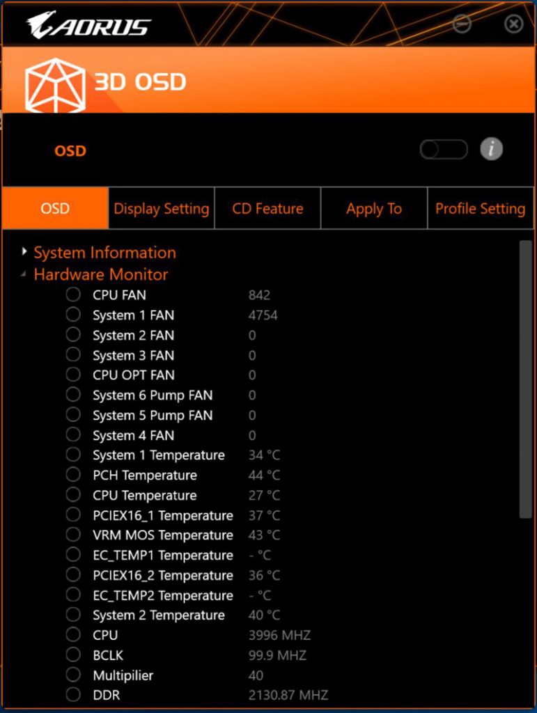 3d osd gigabyte что это