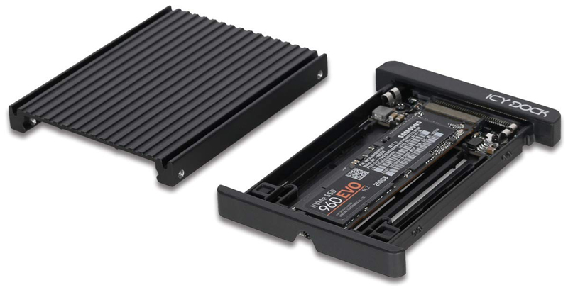 Icy Dock EZConvert MB705M2P-B Review M.2 to U.2 NVMe SSD Adapter