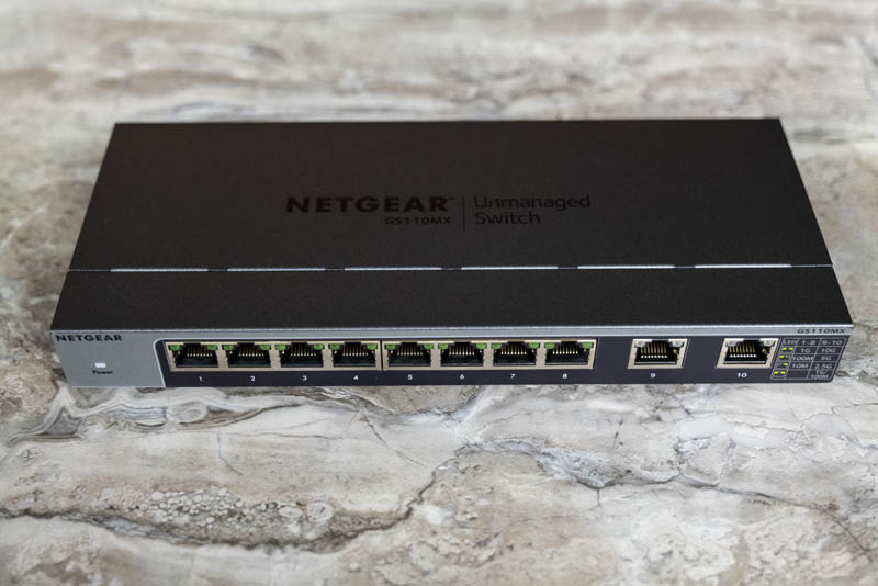 NETGEAR 10-Port Gigabit/10G Ethernet Unmanaged Switch (GS110MX) - with 8 x  1G, 2 x 10G/Multi-gig, Desktop, Wall or Rackmount, and Limited Lifetime