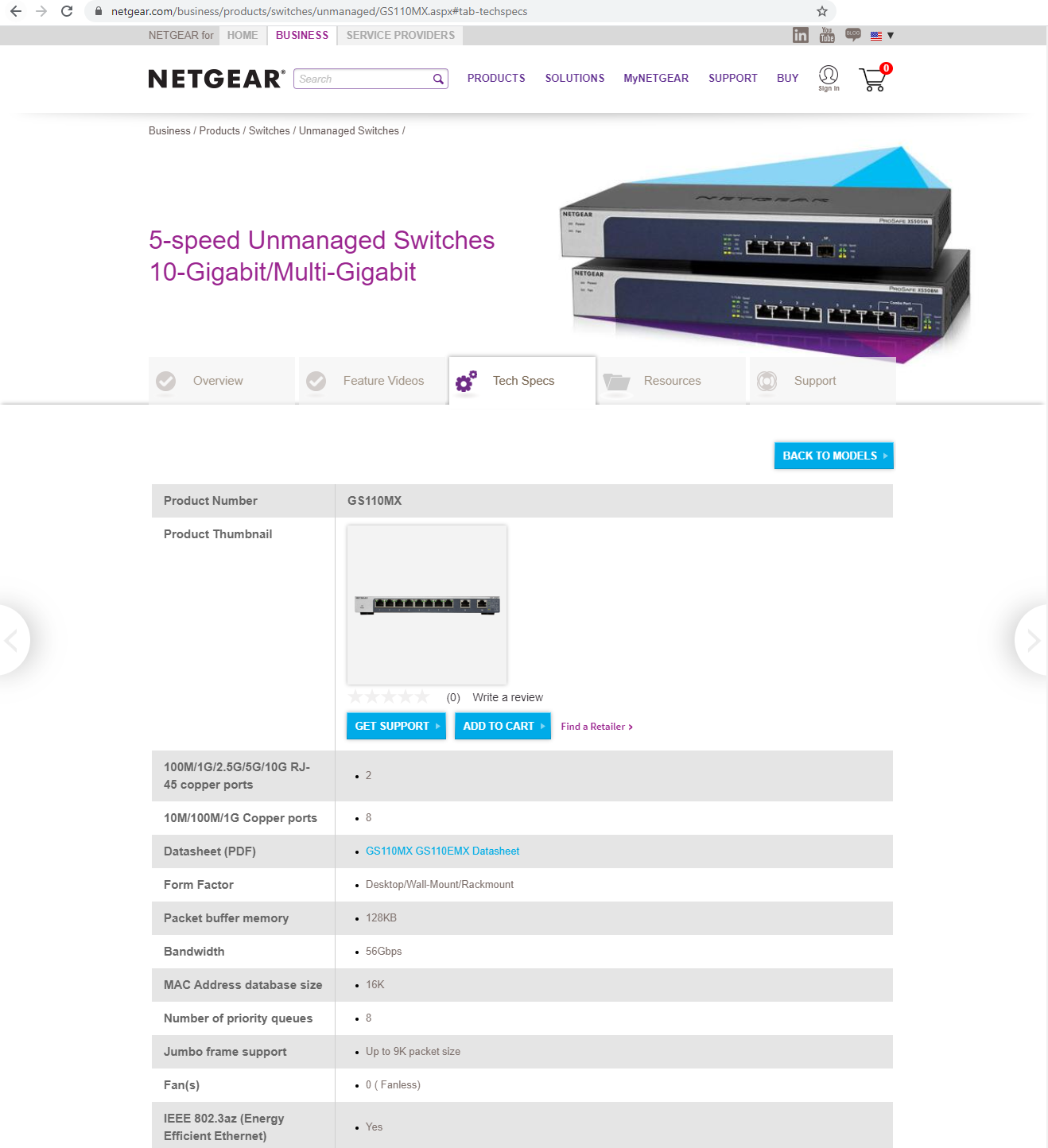 NETGEAR 10-Port Gigabit/10G Ethernet Unmanaged Switch 