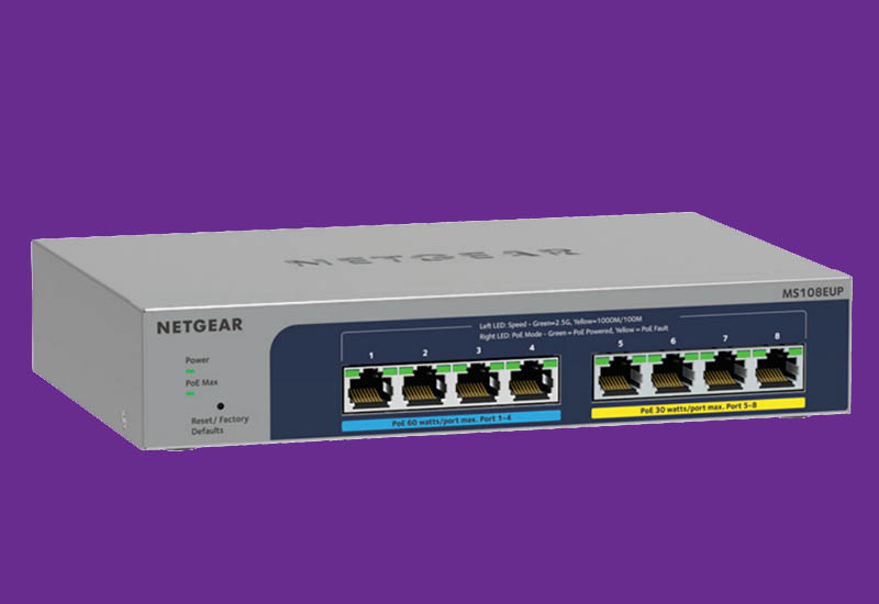 Netgear MS108UP Review 8-port PoE+ and PoE++ 2.5GbE Switch