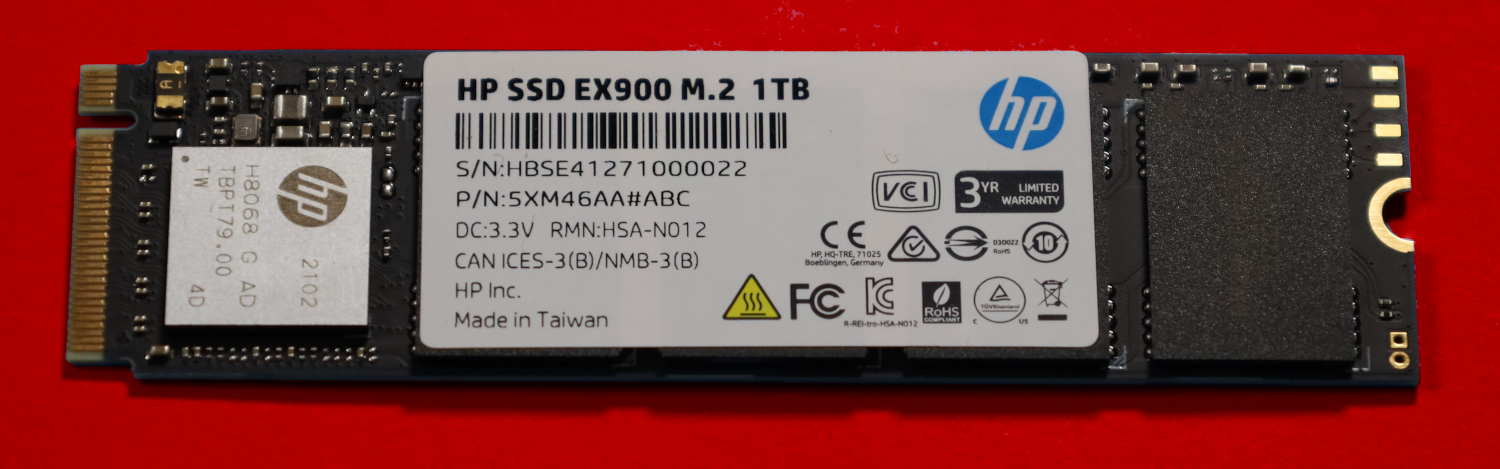 SSD HP EX900 PCIe3.0x4 NVMe 1.3 500Go