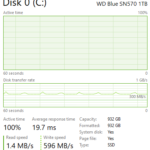 WD Blue SN570 1TB Post Cache Write Speed