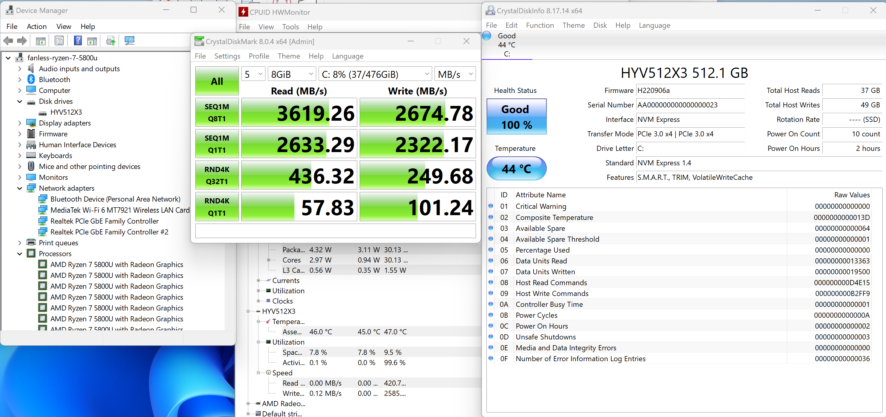 Fanless AMD Ryzen 7 5800U SSD Performance - ServeTheHome