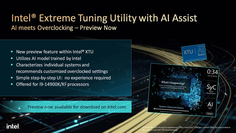 Intel Core 14th Gen S Series Intel Extreme Tuning Utility With AI