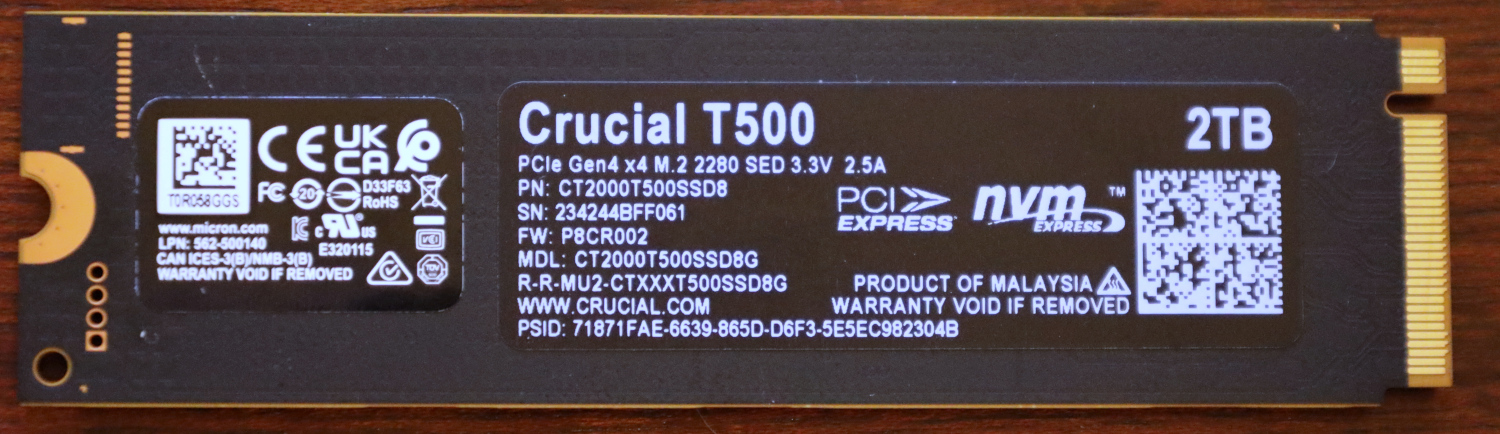 Crucial MX500 2TB - ServeTheHome
