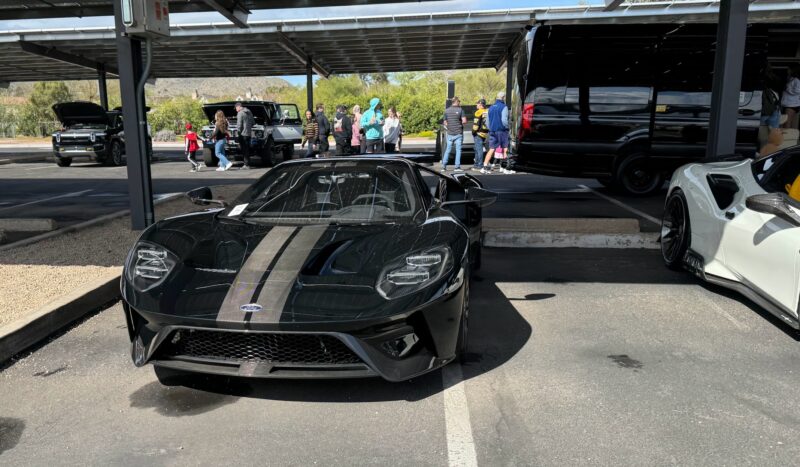 Ford GT With Tesla Cybertruck In Background