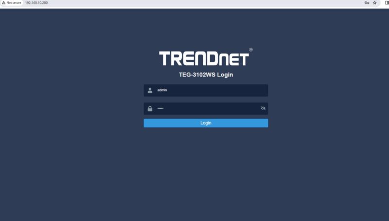 TRENDnet TEG 3102WS Login