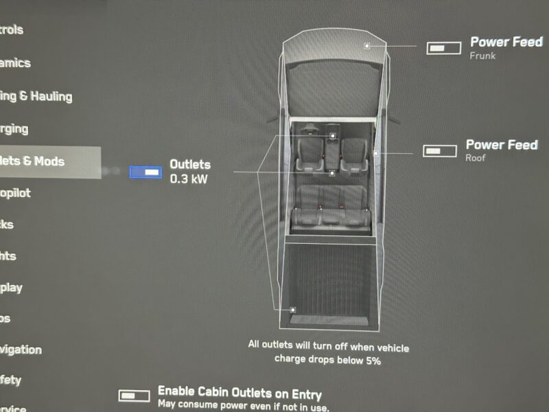 Cybertruck Mobile Data Center 0.3kW Power Usage