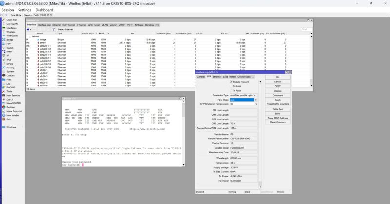 MikroTik CRS510 8XS 2XQ WinBox