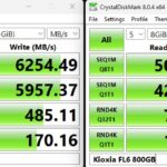 Kioxia FL6 800GB CrystalDiskMark 1GB And 8GB