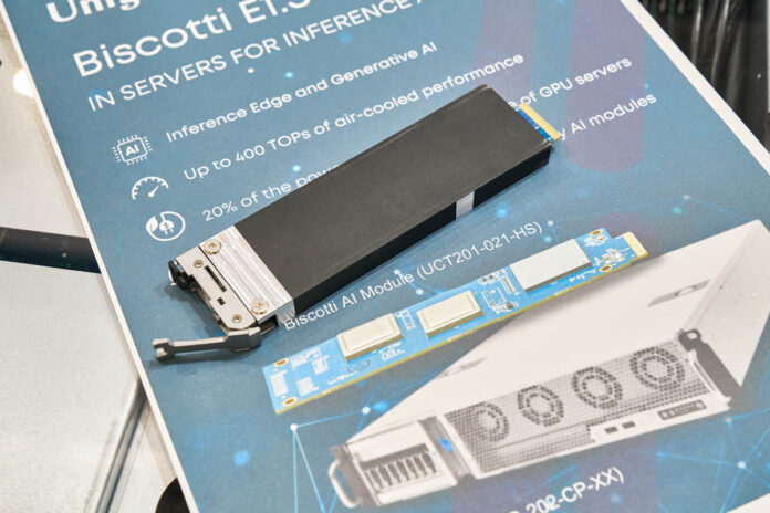 Unigen Biscotti E1.S Al Module On Table