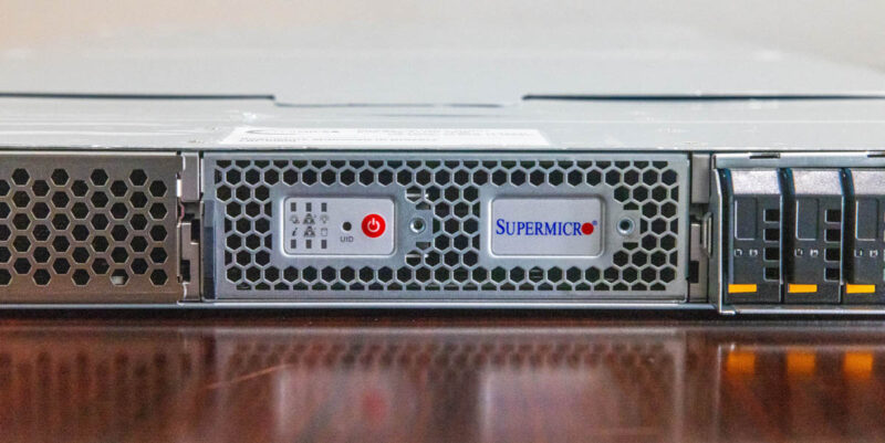 Supermicro ARS 111GL NHR NVIDIA GH200 System Front Power Button And Status