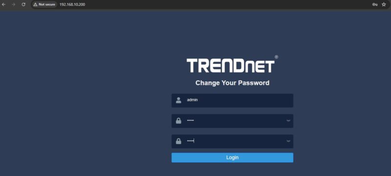 TRENDnet TL F7120 Web Management New Password