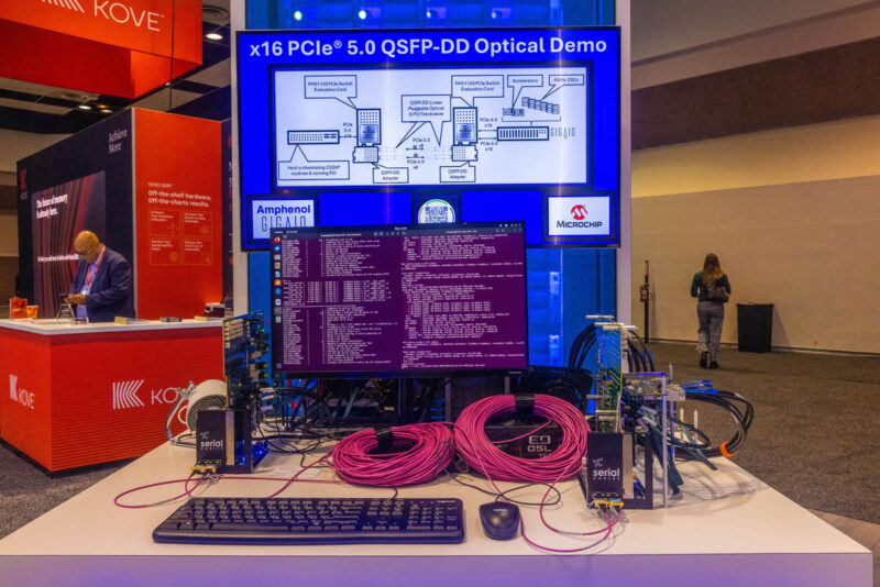 Microchip PCIe Gen5 X16 QSFP DD FMS 2024 Demo 1