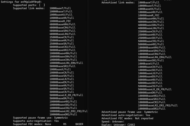 Supermicro ConnectX 6 Dx OCP NIC 3.0 Ethtool