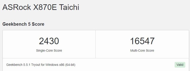 AMD Ryzen 7 9800X3D Geekbench 5