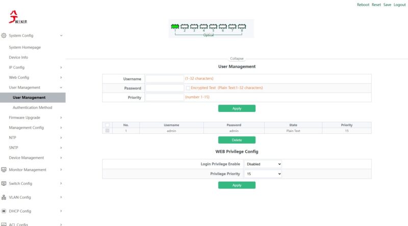 XikeStor SKS8300 8X User Management