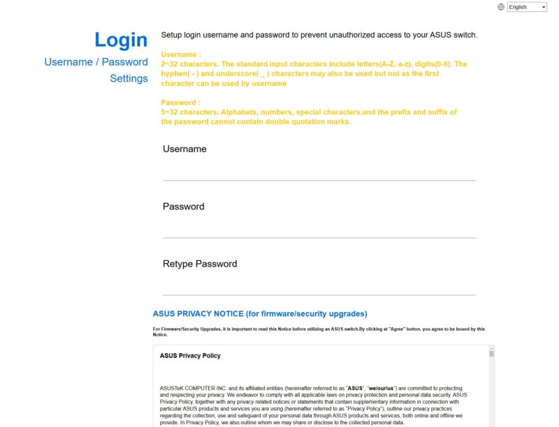 ASUS EBP15 Management First Login