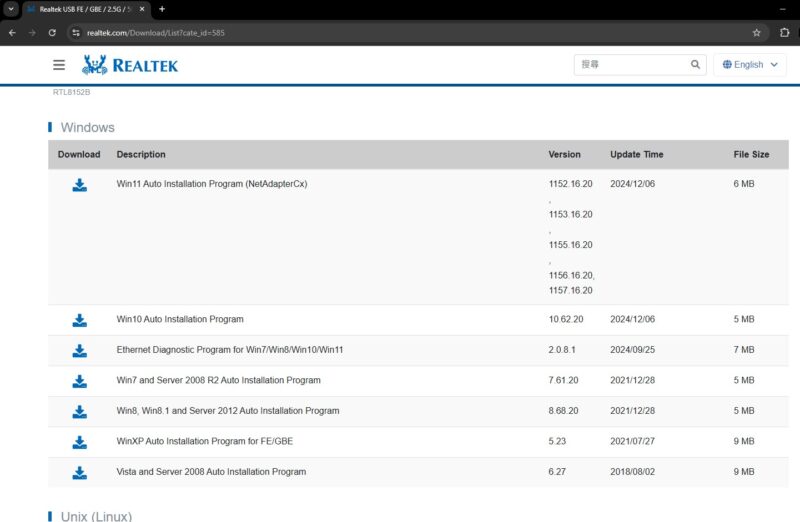 Realtek RTL8157 Driver Page