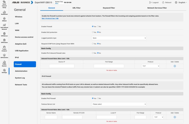 ASUS EBG15 Management Firewall Settings