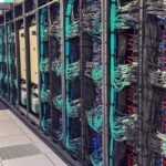 Down Networking Aisle Of HPE Cray AMD Liquid Cooled Racks For El Capitan At LLNL 1