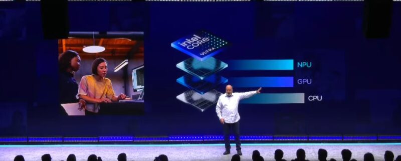 Intel CES 2025 Keynote NPU GPU CPU Mix