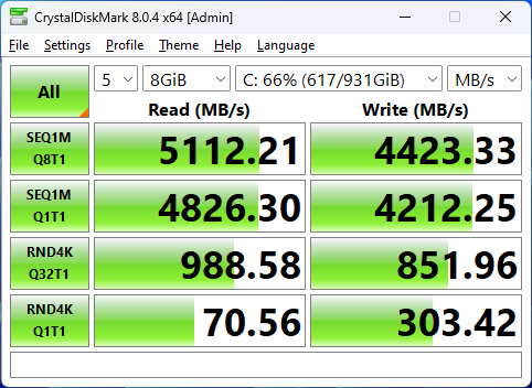 WD Blue 1TB CrystalDiskMark 8GB