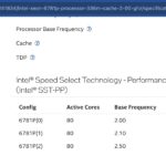 Intel Xeon 6781P Ark SST-PP Profile Table