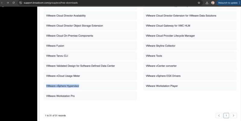 Broadcom Support VMware vSphere Hypervisor