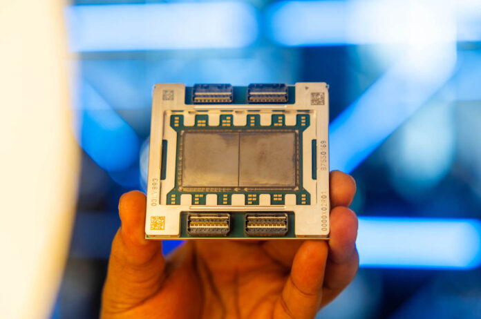 IBM Z17 Telum II DCM In Hand Z Light Background 3